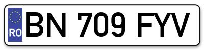 Placuta inmatriculare numar auto  BN-709-FYV, BN 709 FYV, BN709FYV