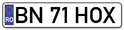 Placuta inmatriculare numar auto  BN-71-HOX, BN 71 HOX, BN71HOX