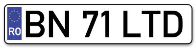 Placuta inmatriculare numar auto  BN-71-LTD, BN 71 LTD, BN71LTD