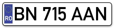 Placuta inmatriculare numar auto  BN-715-AAN, BN 715 AAN, BN715AAN