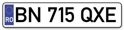 Placuta inmatriculare numar auto  BN-715-QXE, BN 715 QXE, BN715QXE