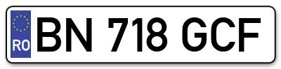 Placuta inmatriculare numar auto  BN-718-GCF, BN 718 GCF, BN718GCF