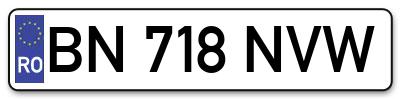 Placuta inmatriculare numar auto  BN-718-NVW, BN 718 NVW, BN718NVW