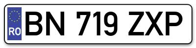 Placuta inmatriculare numar auto  BN-719-ZXP, BN 719 ZXP, BN719ZXP