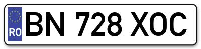 Placuta inmatriculare numar auto  BN-728-XOC, BN 728 XOC, BN728XOC