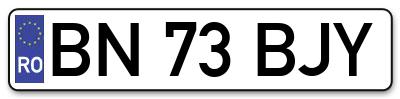 Placuta inmatriculare numar auto  BN-73-BJY, BN 73 BJY, BN73BJY