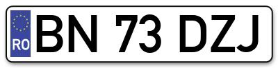 Placuta inmatriculare numar auto  BN-73-DZJ, BN 73 DZJ, BN73DZJ