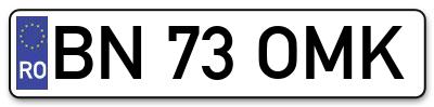 Placuta inmatriculare numar auto  BN-73-OMK, BN 73 OMK, BN73OMK