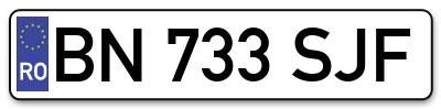 Placuta inmatriculare numar auto  BN-733-SJF, BN 733 SJF, BN733SJF