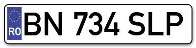 Placuta inmatriculare numar auto  BN-734-SLP, BN 734 SLP, BN734SLP