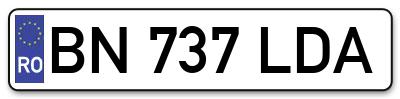 Placuta inmatriculare numar auto  BN-737-LDA, BN 737 LDA, BN737LDA