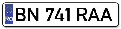 Placuta inmatriculare numar auto  BN-741-RAA, BN 741 RAA, BN741RAA