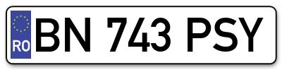 Placuta inmatriculare numar auto  BN-743-PSY, BN 743 PSY, BN743PSY