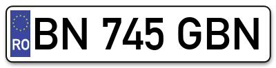 Placuta inmatriculare numar auto  BN-745-GBN, BN 745 GBN, BN745GBN