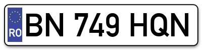 Placuta inmatriculare numar auto  BN-749-HQN, BN 749 HQN, BN749HQN