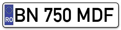 Placuta inmatriculare numar auto  BN-750-MDF, BN 750 MDF, BN750MDF