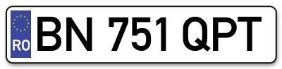 Placuta inmatriculare numar auto  BN-751-QPT, BN 751 QPT, BN751QPT