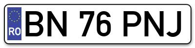 Placuta inmatriculare numar auto  BN-76-PNJ, BN 76 PNJ, BN76PNJ