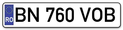 Placuta inmatriculare numar auto  BN-760-VOB, BN 760 VOB, BN760VOB
