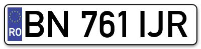 Placuta inmatriculare numar auto  BN-761-IJR, BN 761 IJR, BN761IJR