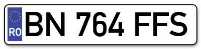 Placuta inmatriculare numar auto  BN-764-FFS, BN 764 FFS, BN764FFS