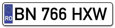 Placuta inmatriculare numar auto  BN-766-HXW, BN 766 HXW, BN766HXW