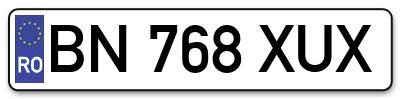 Placuta inmatriculare numar auto  BN-768-XUX, BN 768 XUX, BN768XUX