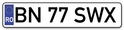 Placuta inmatriculare numar auto  BN-77-SWX, BN 77 SWX, BN77SWX