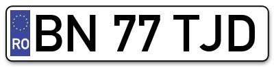 Placuta inmatriculare numar auto  BN-77-TJD, BN 77 TJD, BN77TJD