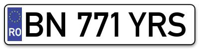 Placuta inmatriculare numar auto  BN-771-YRS, BN 771 YRS, BN771YRS