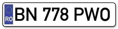 Placuta inmatriculare numar auto  BN-778-PWO, BN 778 PWO, BN778PWO