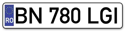 Placuta inmatriculare numar auto  BN-780-LGI, BN 780 LGI, BN780LGI