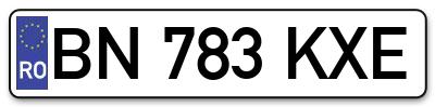Placuta inmatriculare numar auto  BN-783-KXE, BN 783 KXE, BN783KXE