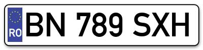 Placuta inmatriculare numar auto  BN-789-SXH, BN 789 SXH, BN789SXH