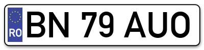 Placuta inmatriculare numar auto  BN-79-AUO, BN 79 AUO, BN79AUO