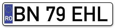 Placuta inmatriculare numar auto  BN-79-EHL, BN 79 EHL, BN79EHL
