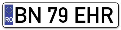 Placuta inmatriculare numar auto  BN-79-EHR, BN 79 EHR, BN79EHR