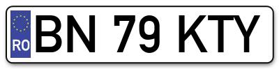 Placuta inmatriculare numar auto  BN-79-KTY, BN 79 KTY, BN79KTY