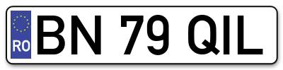 Placuta inmatriculare numar auto  BN-79-QIL, BN 79 QIL, BN79QIL