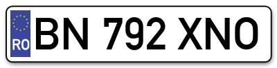 Placuta inmatriculare numar auto  BN-792-XNO, BN 792 XNO, BN792XNO