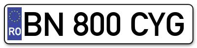 Placuta inmatriculare numar auto  BN-800-CYG, BN 800 CYG, BN800CYG