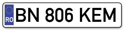 Placuta inmatriculare numar auto  BN-806-KEM, BN 806 KEM, BN806KEM