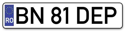Placuta inmatriculare numar auto  BN-81-DEP, BN 81 DEP, BN81DEP