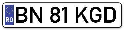 Placuta inmatriculare numar auto  BN-81-KGD, BN 81 KGD, BN81KGD