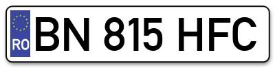 Placuta inmatriculare numar auto  BN-815-HFC, BN 815 HFC, BN815HFC