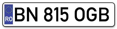 Placuta inmatriculare numar auto  BN-815-OGB, BN 815 OGB, BN815OGB