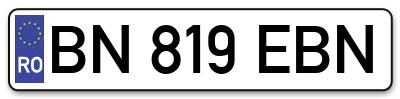 Placuta inmatriculare numar auto  BN-819-EBN, BN 819 EBN, BN819EBN