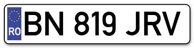 Placuta inmatriculare numar auto  BN-819-JRV, BN 819 JRV, BN819JRV
