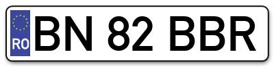Placuta inmatriculare numar auto  BN-82-BBR, BN 82 BBR, BN82BBR
