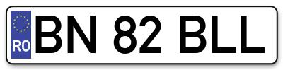 Placuta inmatriculare numar auto  BN-82-BLL, BN 82 BLL, BN82BLL